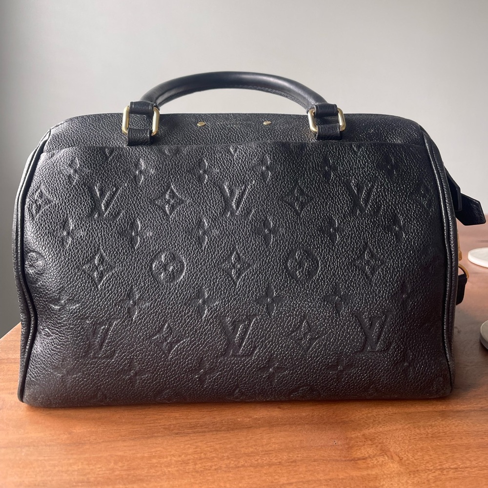 Louis Vuitton Speedy Bandouliere NM Handbag Monogram Empreinte Leather 25